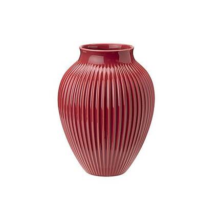 Knabstrup Keramik Knabstrup vasen med riller bordeux